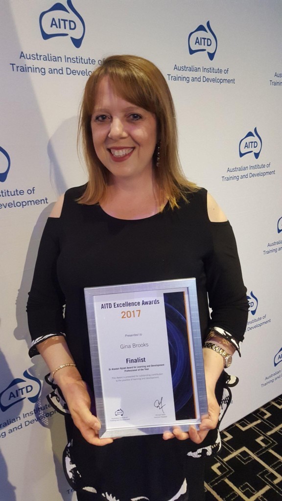 Gina Brooks was a Finalist in the AITD Learning & Development Professional of the Year, and the first South Australian to make the finals.