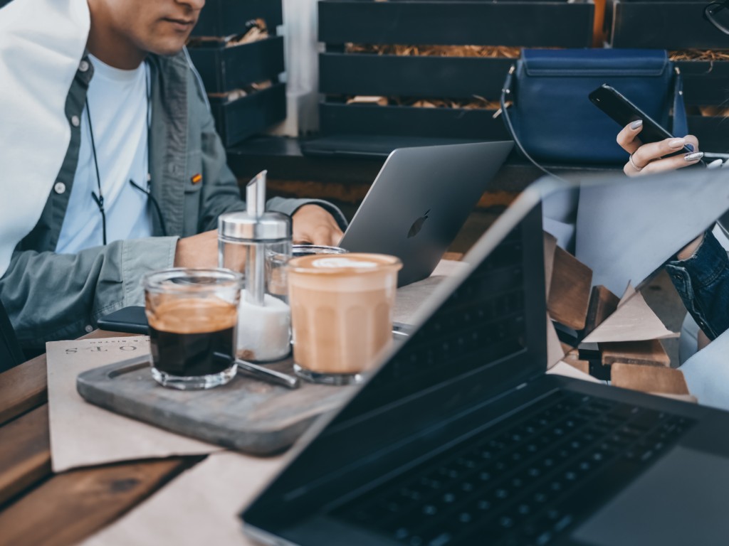 People working with lots of coffee